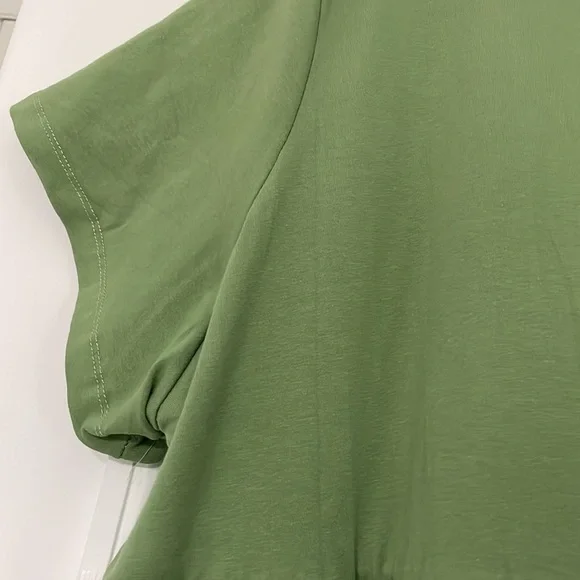 New  Elos Green tiered cotton blend Short sleeved dress in size 22/24 (1x) nwt - Picture 5 of 6